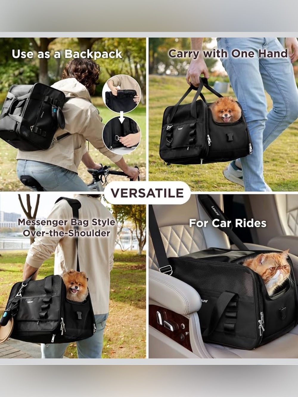 Lesure TSA Airline Approved Cat Carrier-2 in 1 Soft-Sided Pet Carrier Backpack. - Picture 4 of 11